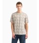 Armani Exchange T-shirt coupe régulière avec impression 3D en coton gris ASV