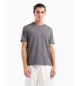 Armani Exchange T-shirt de algodão grosso de corte regular com riscas cinzentas com o logótipo ASV