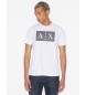 Armani Exchange T-shirt à carreaux blanc