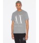 Armani Exchange T-shirt en tricot à coupe régulière Couleur unie gris