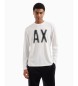 Armani Exchange T-shirt blanc à manches longues avec logo