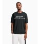 Armani Exchange T-shirt a maniche corte in jersey di cotone nero