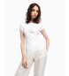 Armani Exchange Weies Kurzarm-T-Shirt mit schmaler Passform