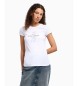 Armani Exchange Weißes Kurzarm-T-Shirt mit schmaler Passform