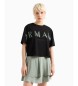 Armani Exchange Camiseta cropped de manga corta negro