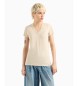 Armani Exchange Kortrmet beige t-shirt med V-hals