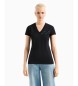 Armani Exchange Kortærmet T-shirt med V-hals, sort