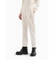 Armani Exchange Pantaloni jogger con toppa monogramma bianco