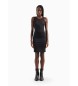 Armani Exchange Zwarte getailleerde jurk