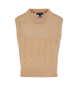 Armani Exchange Top sans manches  col ras du cou beige