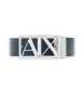 A|X Armani Exchange Smooth leather belt with navy logo buckle