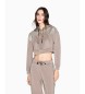 A|X Armani Exchange Short sweatshirt with brown cut
