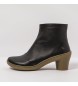 Art Dark green leather ankle boots -Heel height: 6,5cm