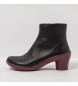 Art Black leather ankle boots -Heel height: 6,5cm