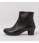 Art Black leather ankle boots -Heel height: 6,5cm