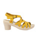Art Skórzane sandały 1477 Alfama żółte - Wysokość obcasa 7cm