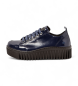 Art Sneakers in pelle blu navy Brighton 1535
