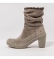 Art Beige leather ankle boots -Heel height: 7,5cm