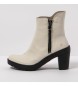 Art Ice white leather ankle boots -Heel height: 7,5cm