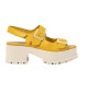 Art 1821 yellow leather sandals -Heel height 6cm