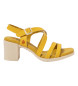 Art 1840 Nappa læder sandaler gul -højde hæl: 7,5 cm