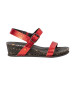 Art 1940F Leren sandalen I Imagine rood -Helhoogte 4,5cm