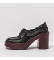 Art Czarne skórzane buty Berna - wysokość: 9 cm - obcas 