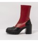 Art Czerwone skórzane buty za kostkę - Wysokość obcasa: 9 cm