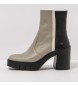 Art Grå, sorte ankelstøvler i læder -Hælhøjde: 9 cm