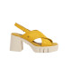 Art 1990 Eivissa sandaler i gult läder -Hög klack 8,5 cm