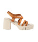 Art 1992F Eivissa sandaler i orange läder -Hög klack 8,5cm