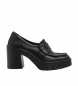 Art Black leather shoes 1972 -Heel height 9cm