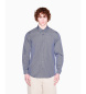 A|X Armani Exchange Regular jacquard yarn dyed navy shirt