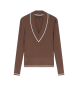 A|X Armani Exchange Maglione marrone con scollo a V