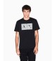 A|X Armani Exchange Czarny T-shirt z dzianiny o wąskim kroju