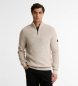 Barbour Pull Crawley demi-zippé beige