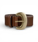 BA&SH Cinturón Brad de piel marrón