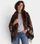 Bazar Deluxe Poncho con pelo marrone