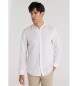 Bendorff Camicia a maniche lunghe con colletto alla Mao e logo sul petto in bianco