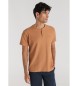 Bendorff T-shirt z krótkim rękawem, bez kołnierzyka, teksturowana koszulka polo w kolorze brązowym