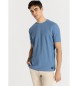 Bendorff T-shirt básica de manga curta em tecido jacquard azul