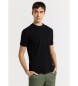 Bendorff Basic Kurzarm-T-Shirt aus Jacquard-Strick schwarz