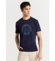 Bendorff T-shirt básica de manga curta com logótipo bordado em azul-marinho