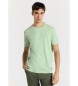 Bendorff Kortærmet T-shirt i ensfarvet overdye-stof, grøn