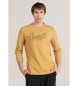 Bendorff T-shirt a maniche lunghe con ricamo goffrato giallo