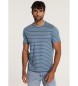 Bendorff T-shirt à manches courtes en slub rayé bleu