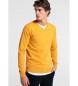 Bendorff  Osnovni pulover z rjavim ovratnikom z V-izrezom