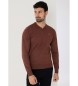 Bendorff V-neck basic jumper Logo Embroidery brown