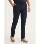 Bendorff Chino Slim Pants - Medium midja marinblå ribbstickad textil