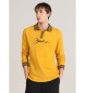 Bendorff Pólo de manga curta com gola jacquard amarelo